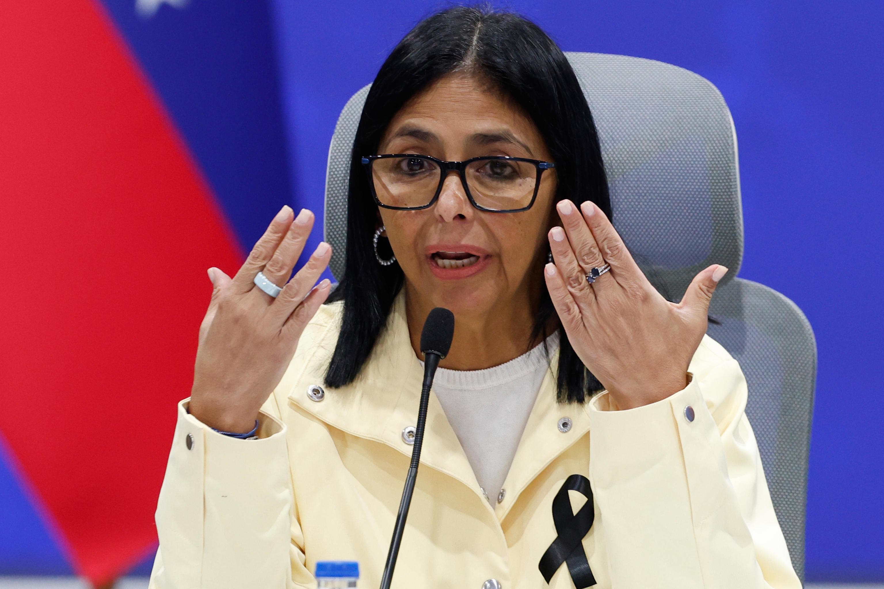 The Venezuelan leader, Delcy Rodr�guez.
