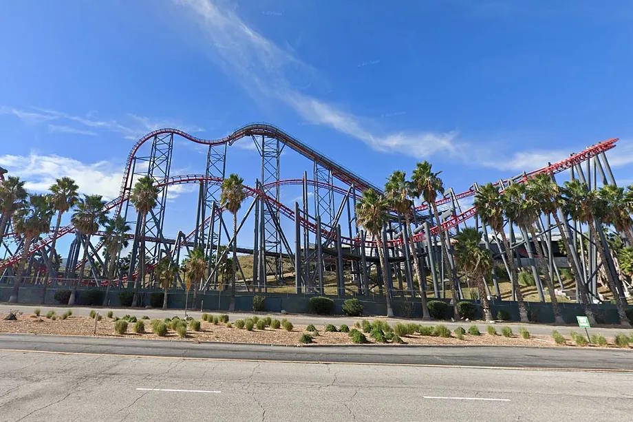 The X2 roller coaster at Six Flags Magic Mountain.