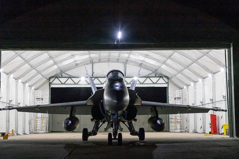 One of the Spanish fighter jets at the MK base in Romania.