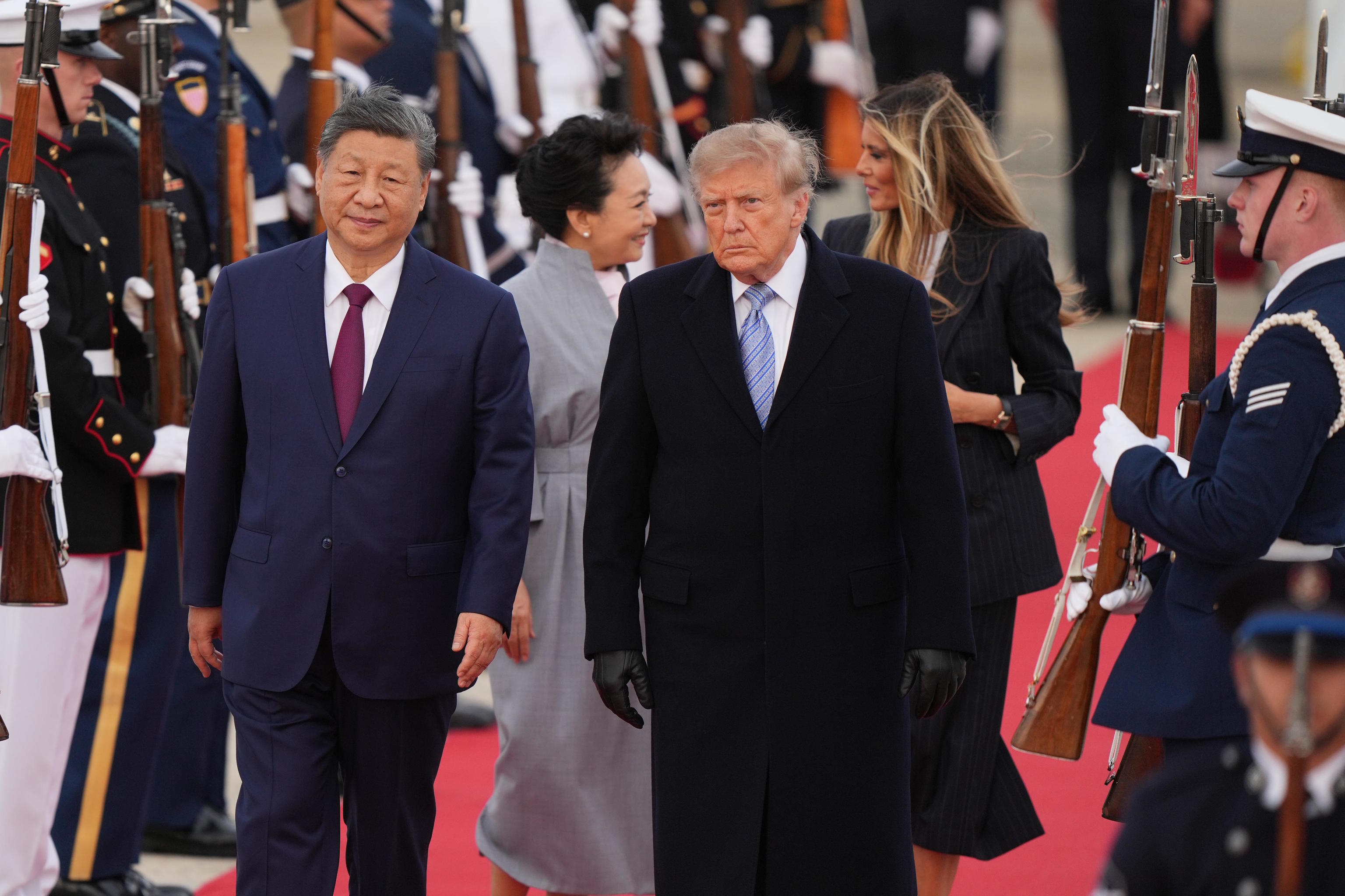 Trump rolls out the red carpet for Xi Jinping upon his arrival in the US.