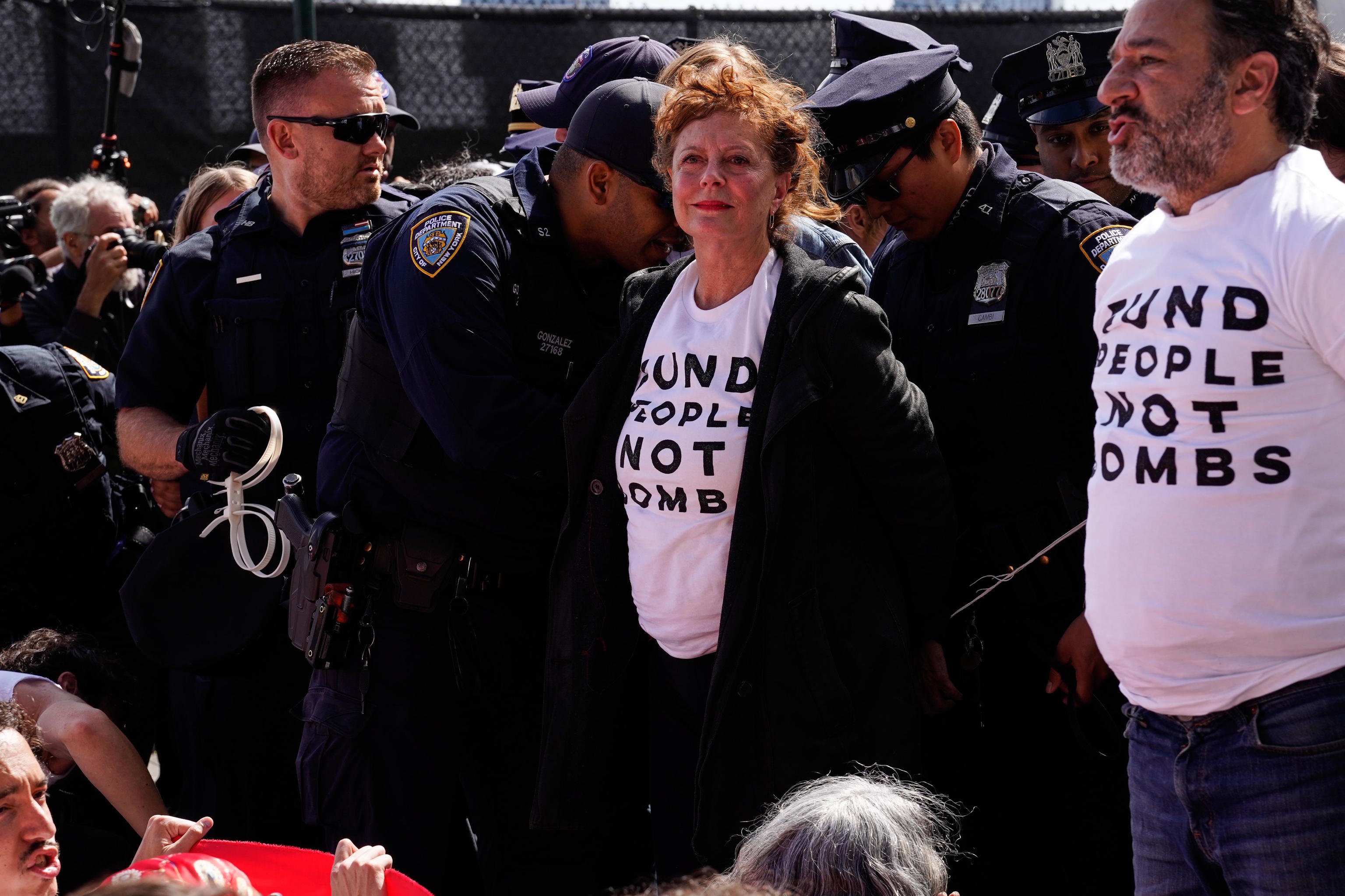 Susan Sarandon is arrested ahead of Israeli Prime Minister Netanyahu's.