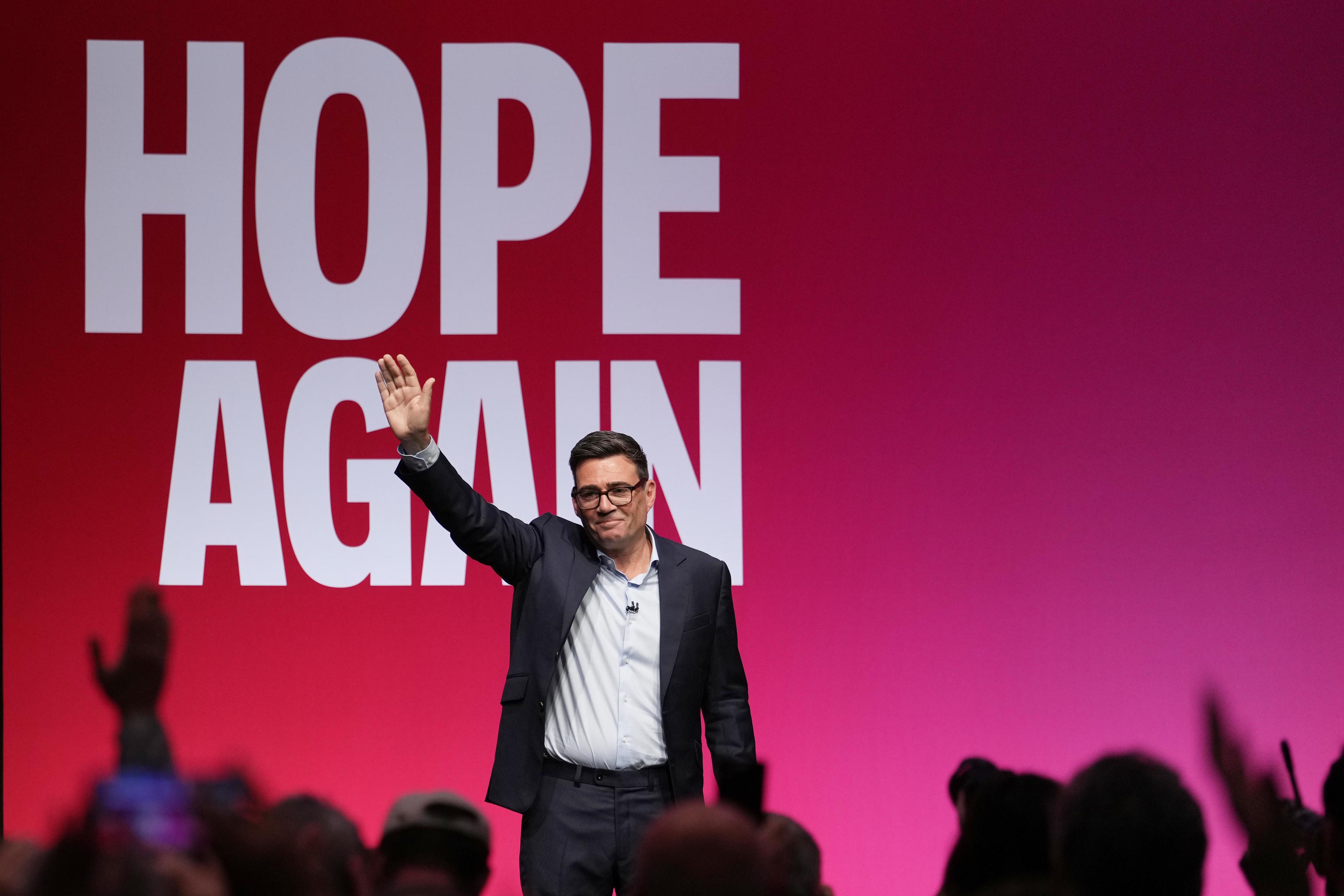 British Prime Minister, Andy Burnham, at the Labour Party Annual Conference in Liverpool.
