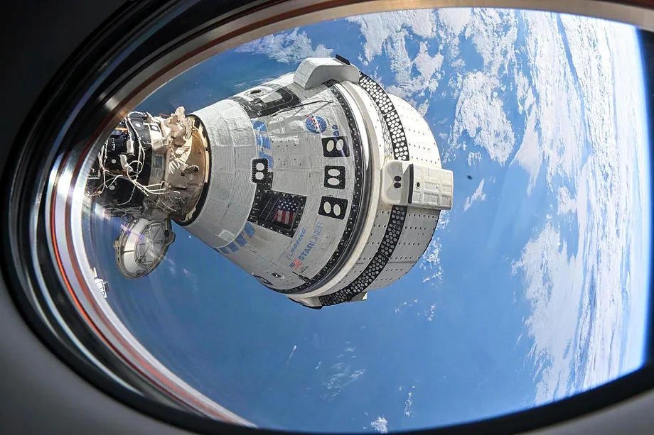 The Starliner capsule docked at the International Space Station in July 2024.