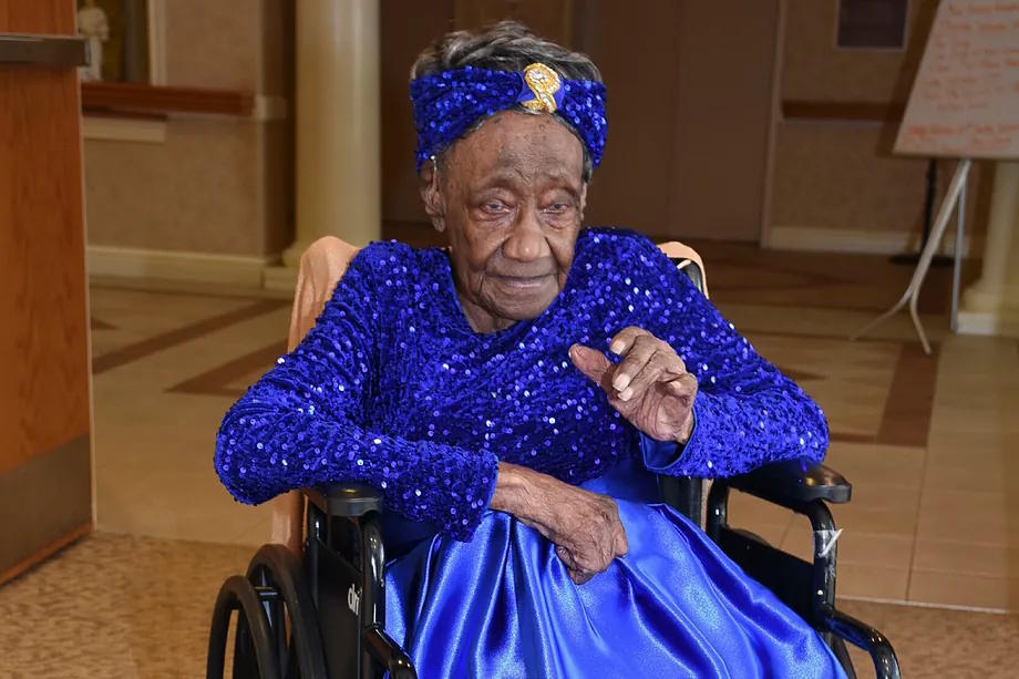 Naomi Whitehead at her 116th birthday celebration.