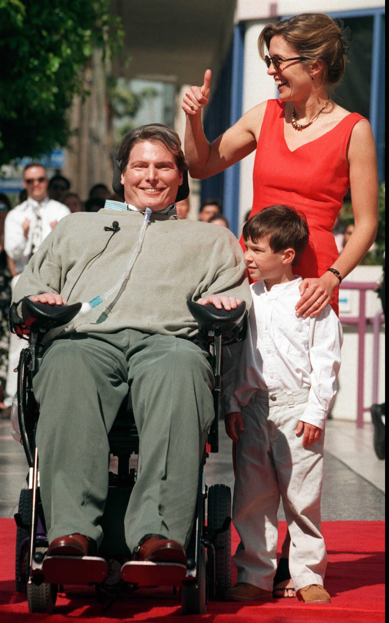 Christopher Reeve with his son in 1997.
