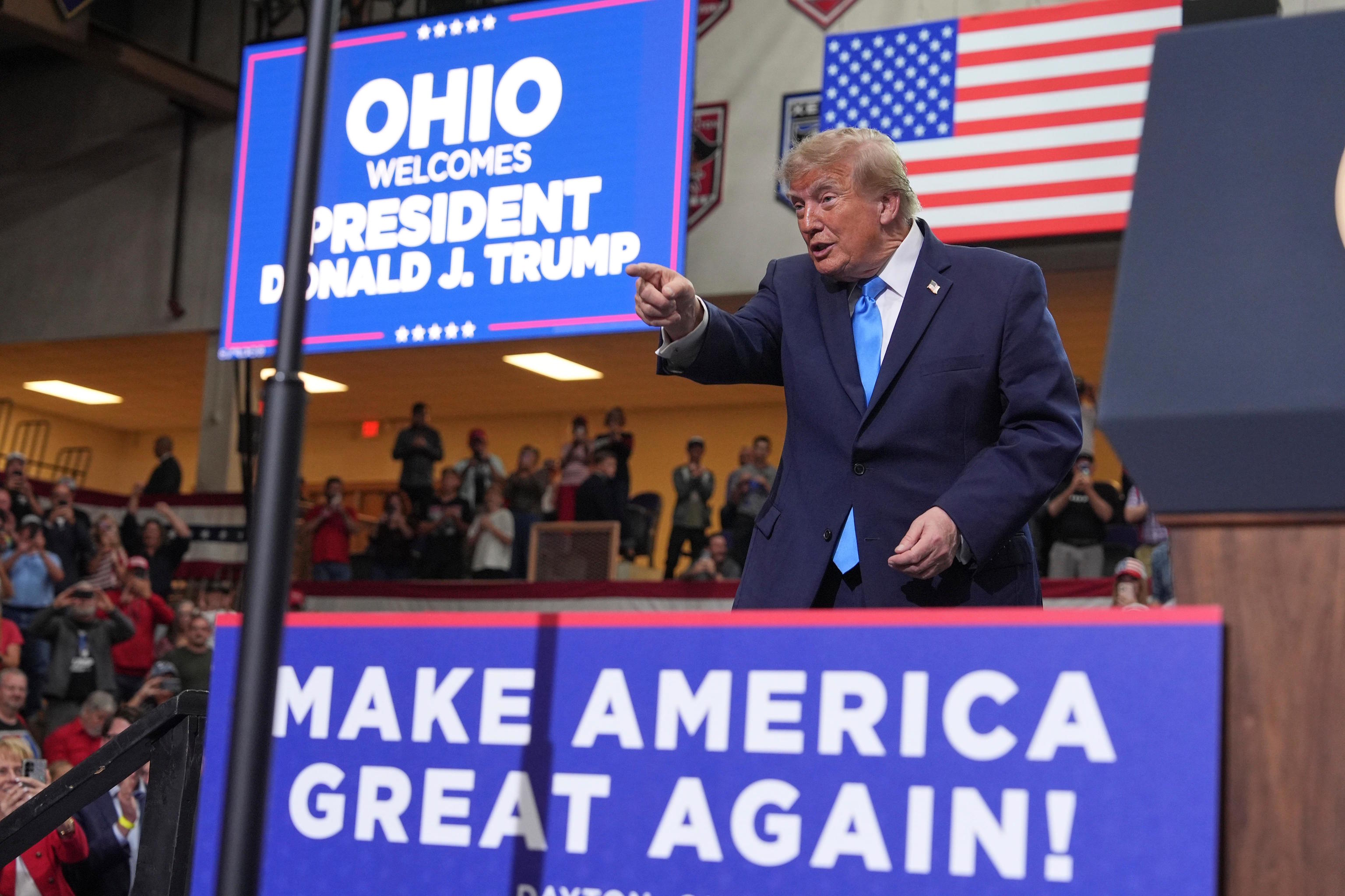 Trump, at a recent rally in Vandalia, Ohio.