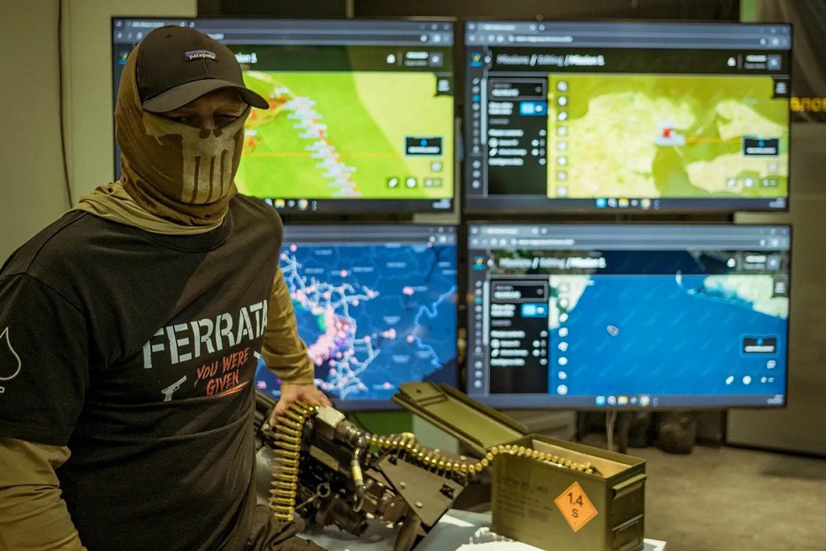 The commander of the Ferrata detachment, operating in the Black Sea, in his maritime drone laboratory.