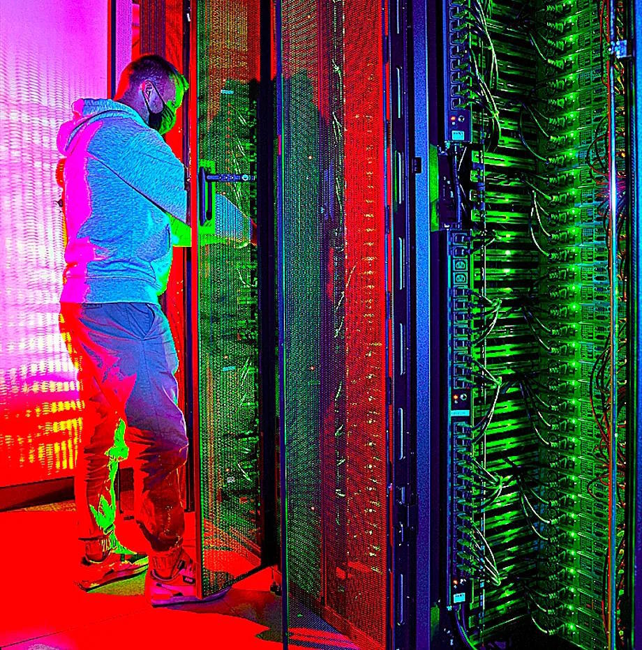 Interior of a data center.