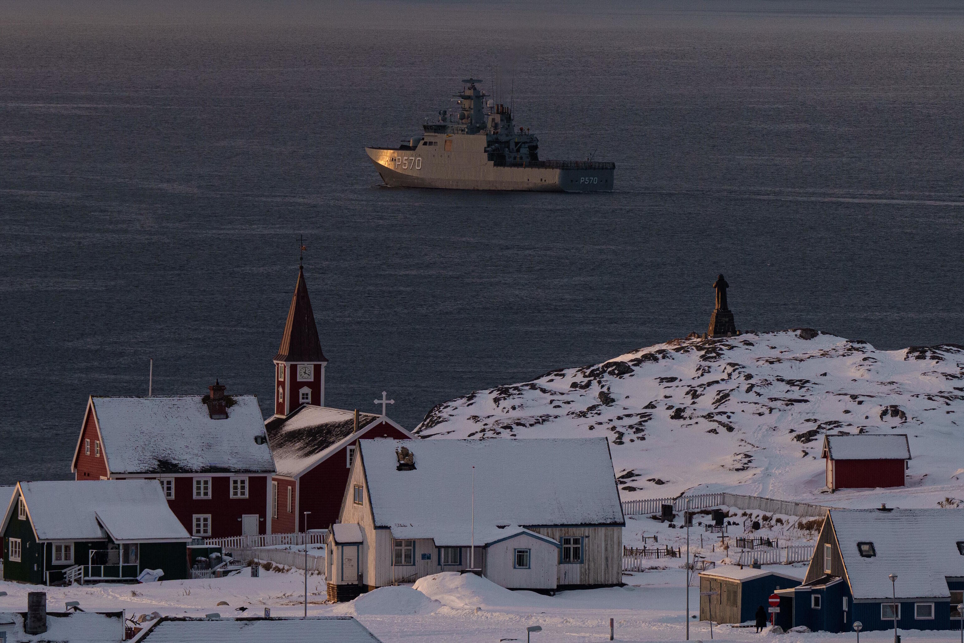 Military vessel HDMS Knud Rasmussen of the Royal Danish Navy.