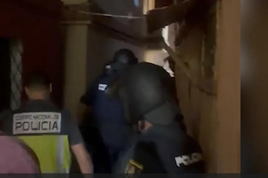 A scene from the police operation in Ceuta.