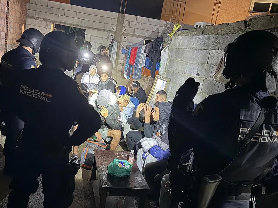 Several of the 74 migrants found crammed into a house in the El Pr�ncipe neighborhood of Ceuta as police entered the building last Tuesday.