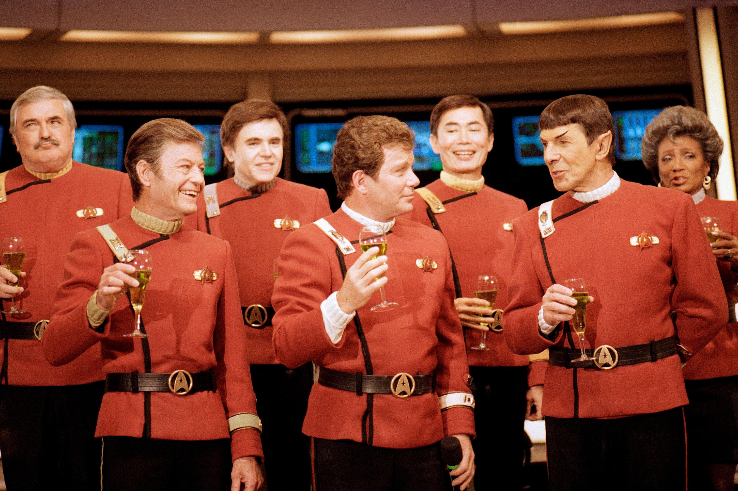 Members of the "Star Trek" crew. Walter Koenig on the right.